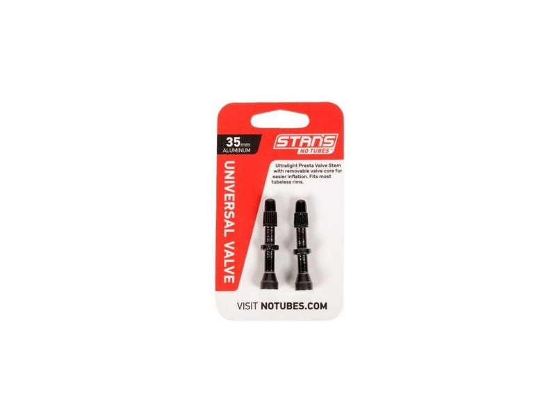 Stan's No Tubes Valve Stem Pair Uni Al Presta 35mm Black click to zoom image