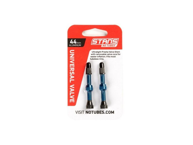 Stan's No Tubes Valve Stem Pair Uni Al Presta 44mm Blue click to zoom image