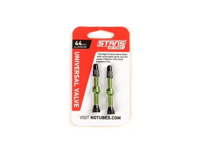 Stan's No Tubes Valve Stem Pair Uni Al Presta 44mm Green click to zoom image