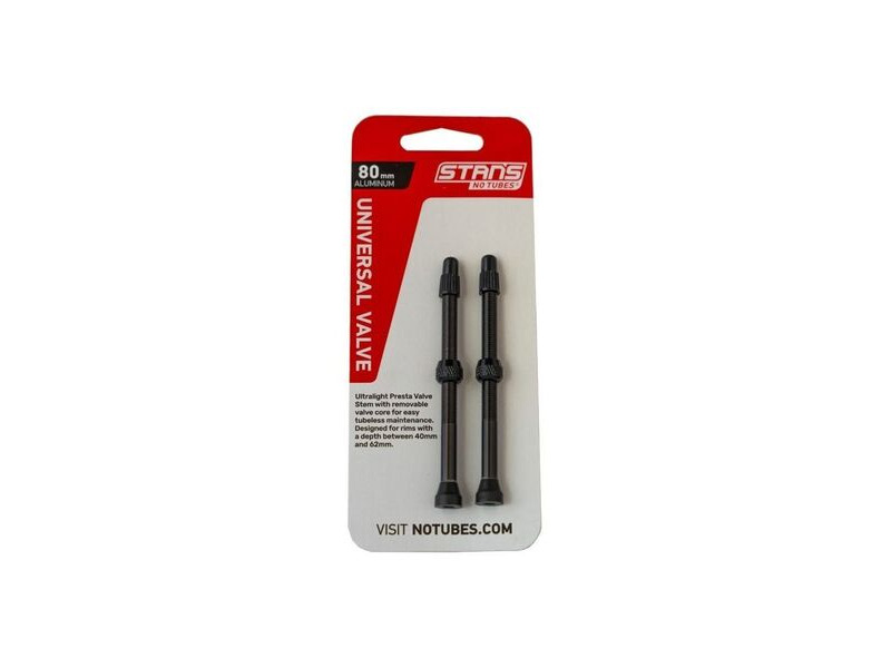 Stan's No Tubes Valve Stem Pair Uni Al Presta 80mm Black click to zoom image