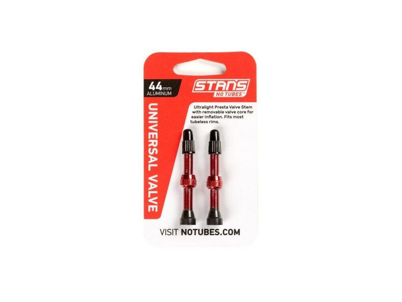 Stan's No Tubes Valve Stem Uni Al Presta 44mm Red 10pcs click to zoom image