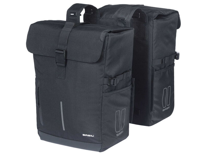 Basil Move double bicycle bag, 30L, blac click to zoom image