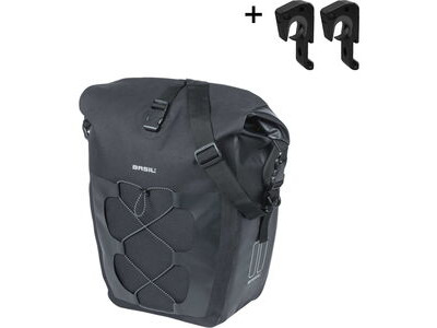 Basil Navigator Storm Large, single pannier bag,MIK Hooks, 25-31L, black