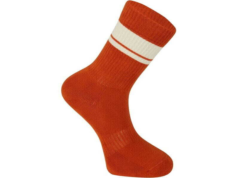 MADISON Roam Isoler Crew Sock, rust orange stripe click to zoom image