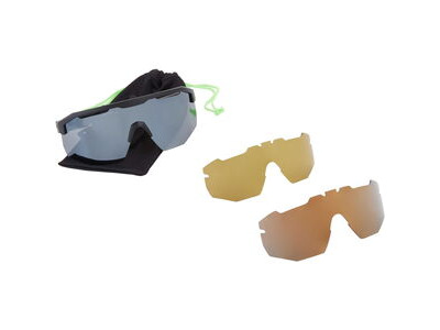 MADISON Crypto Dark Tortoiseshell Sunglasses - 3 Lens Pack - Green Mirror/Amber/Clear click to zoom image