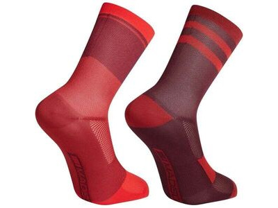 MADISON Sportive mid sock twin pack - chilli red and burgundy click to zoom image